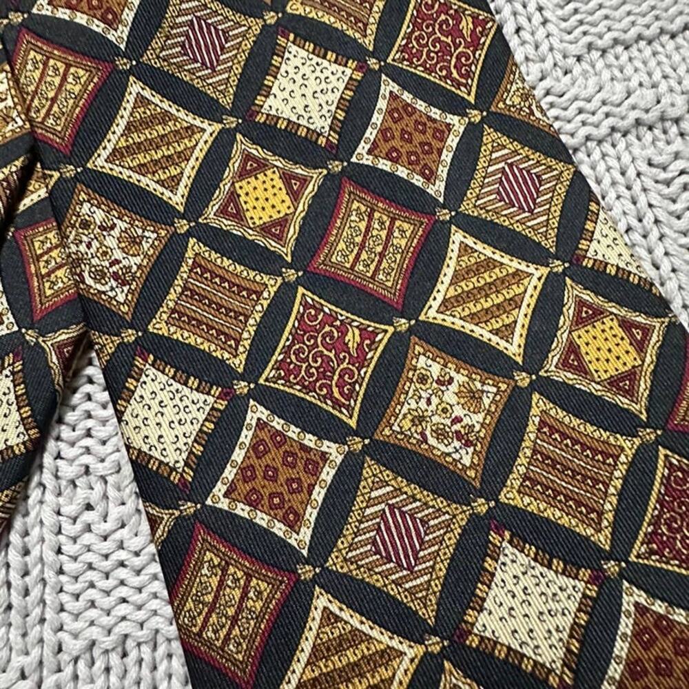 Vintage Ferragamo Patchwork Geometric Pattern Sil… - image 2